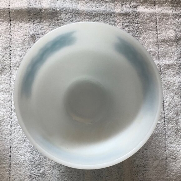 Fire King Milk Glass Bowl - rare teal retro design - Picture 3 of 6